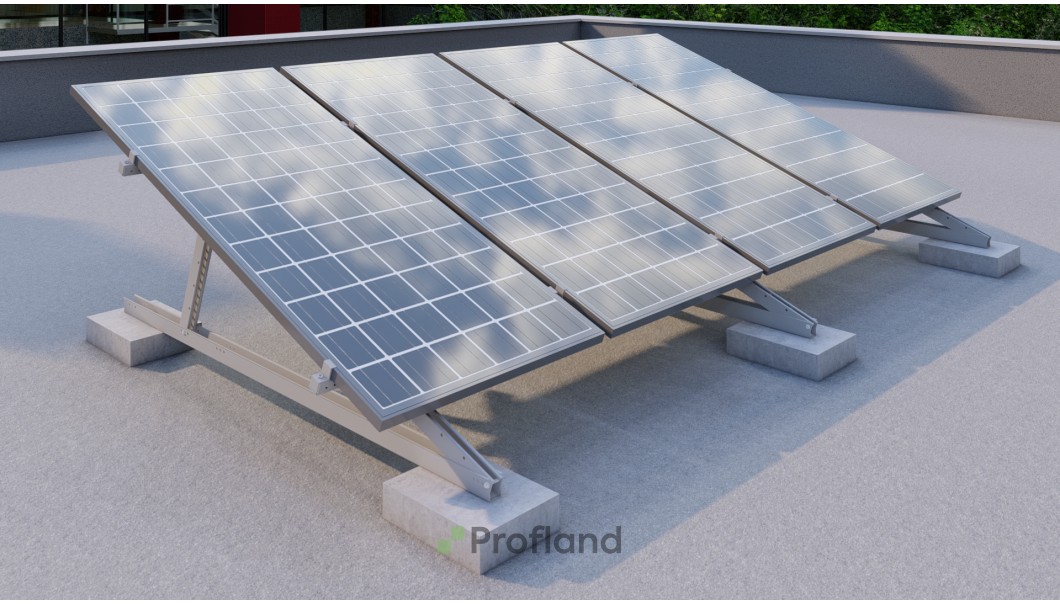 Подконструкция для монтажа солнечных панелей на плоскую крышу